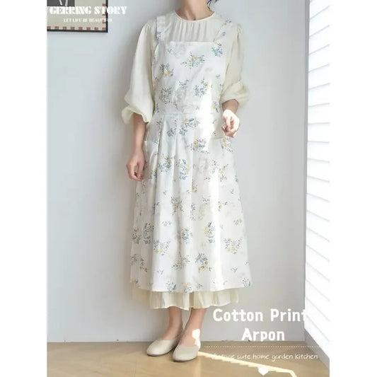 앞치마 원피스향 플라워 순면 방수 주방 업소용 가정용 JIKTEM BW5081409
