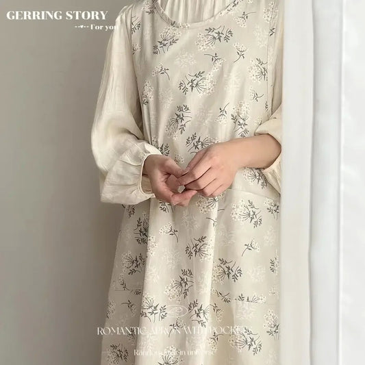 앞치마 원피스 순면 방수 꽃집 어린이집 사이즈 조절 JIKTEM BW5081415