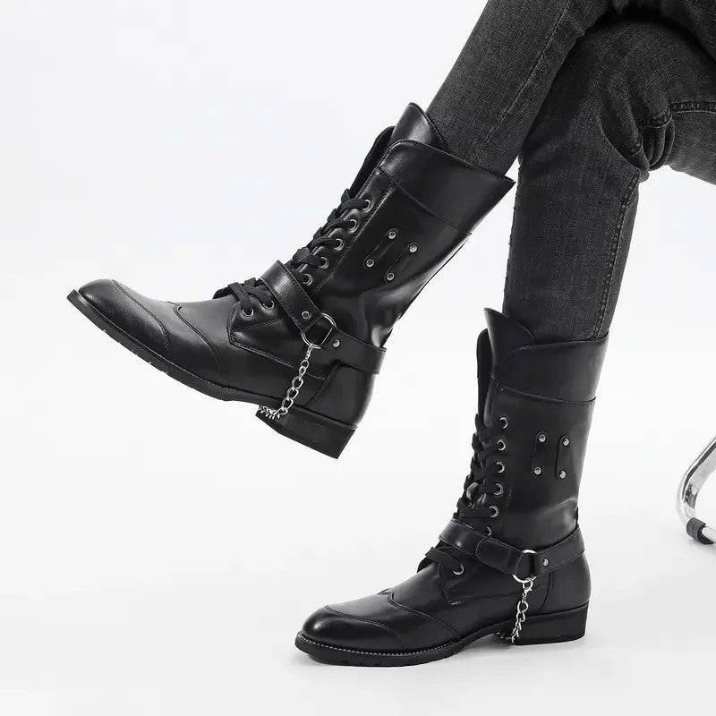 남자 롱부츠 라이더 패션 부츠 전투화 카우보이 워커화 JIKTEM BW5082108