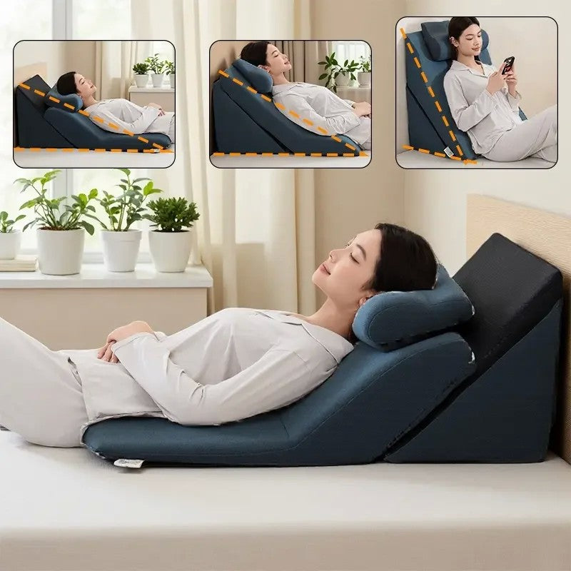 등받이쿠션 침대 허리받침 높이 조절 실버 삼각등받이 베개 JIKTEM BW5100910