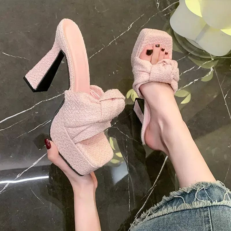 13cm 웨딩슈즈 가보시 통굽 샌들 플랫폼 무대신발 JIKTEM 6C1220