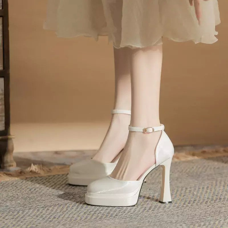 웨딩슈즈 11.5cm 슬링백 드레스구두 키높이 플랫폼 6D0204