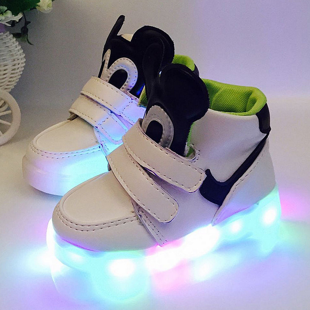 Q1021606 LED발광 유아동 스니커즈 벨크로 하이탑 키즈 불들어오는운동화 신발
