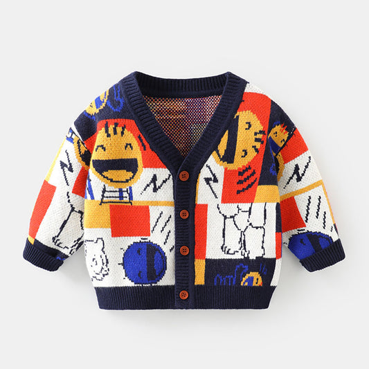 Z1032916 키즈 남아 니트 가디건 신사 데일리룩 간절기 코디룩