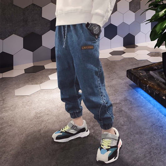 Q1042930 남아 청데님팬츠 조거바지 편한 데일리 스쿨룩 허리밴딩
