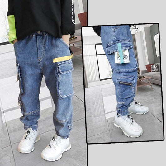 Q1042933 남아 청데님 카고바지 조거팬츠 허리밴딩 편한 데일리룩