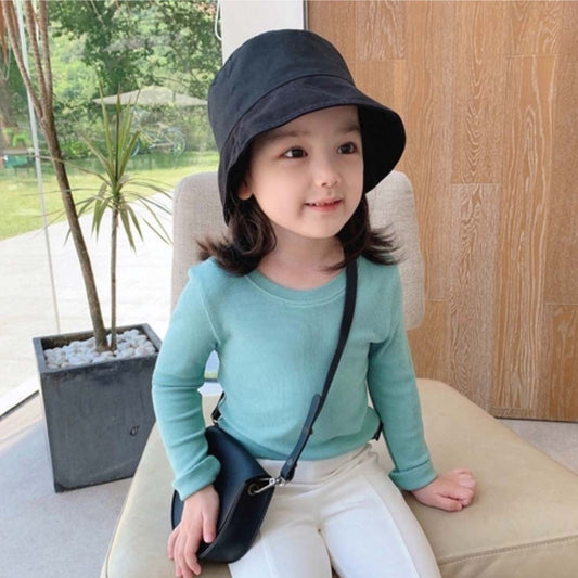 Q1050601 여아 긴팔 티셔츠 코디룩 무지 마카롱컬러 간절기 스쿨룩