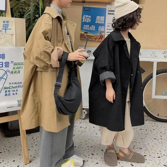 바람막이 코트 여아 루즈핏 캐주얼 간절기 아우터 블랙 베이지  Q1093034