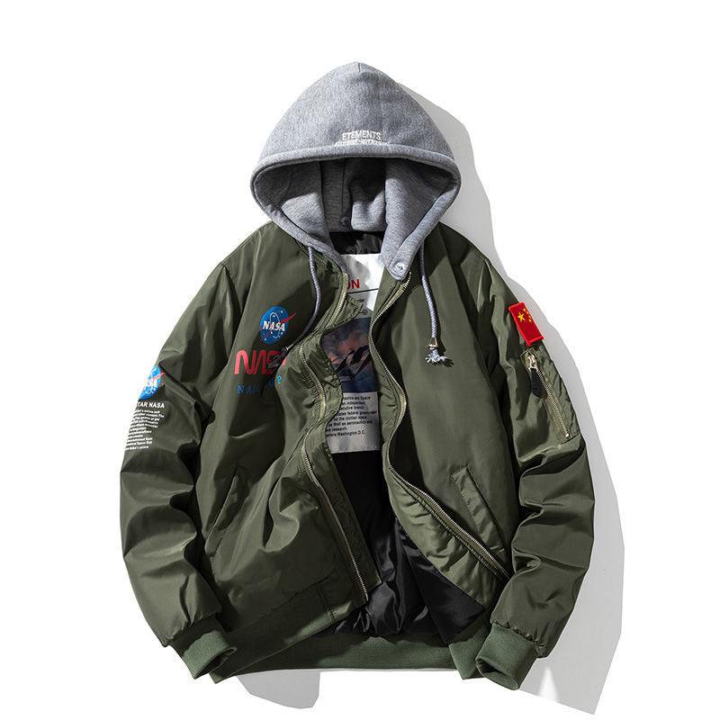 커플 블루종 점퍼 항공 자켓 남자 패딩 자켓 캐릭터 바람막이  M1100402