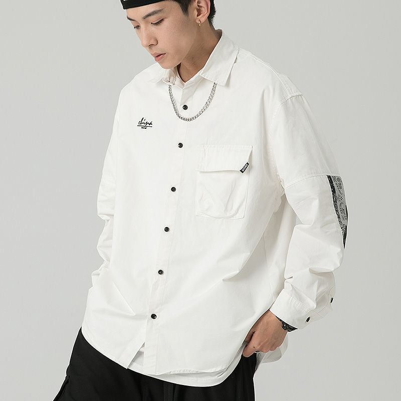 데님 남방 남자 캐주얼 셔츠 그린 블랙 화이트  M1100406