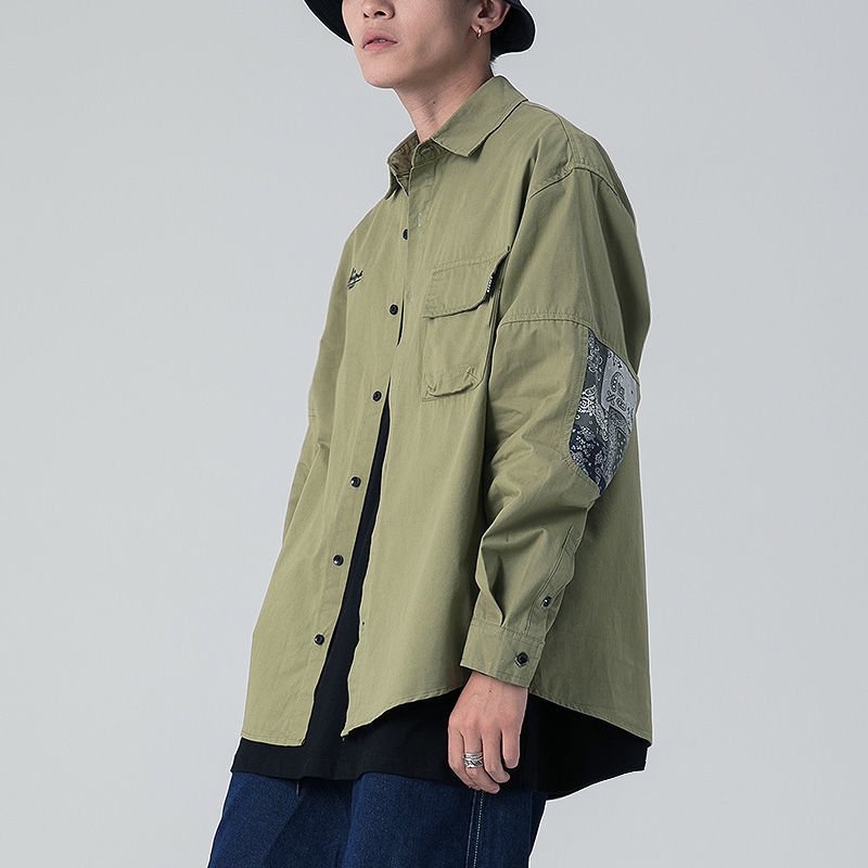 데님 남방 남자 캐주얼 셔츠 그린 블랙 화이트  M1100406