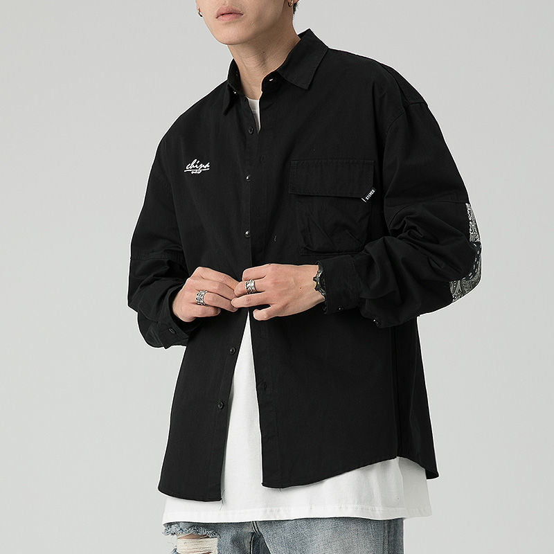 데님 남방 남자 캐주얼 셔츠 그린 블랙 화이트  M1100406