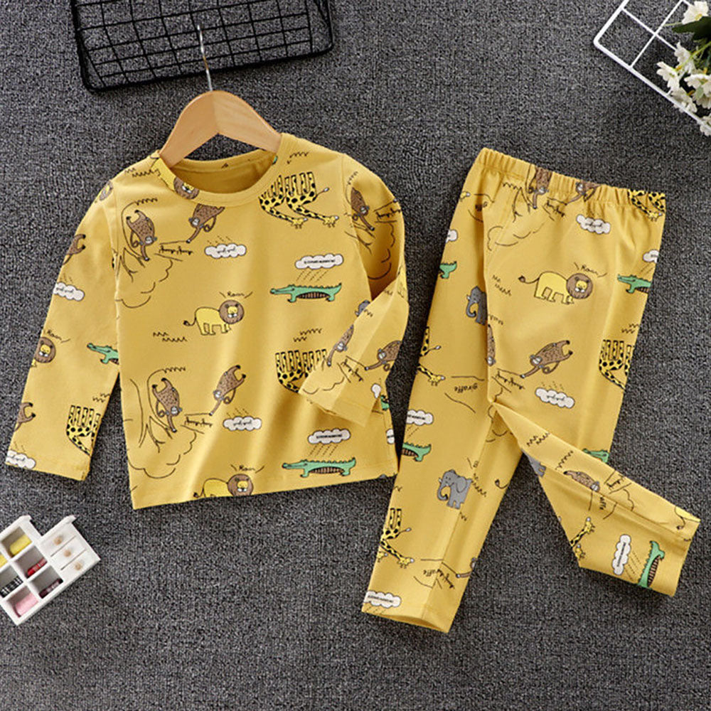 공룡 순면 실내복세트 기린 사자 캐릭터 내복  Q1102175