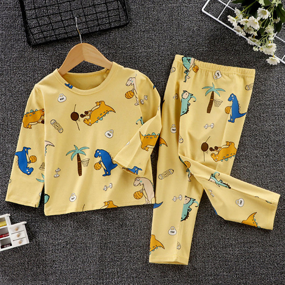 공룡 순면 실내복세트 기린 사자 캐릭터 내복  Q1102175