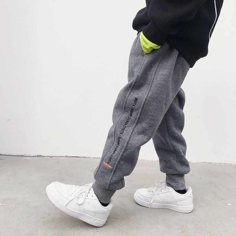 기모 트레이닝 팬츠 남아 심플 캐주얼 츄리닝 방한 하의  Q1111012