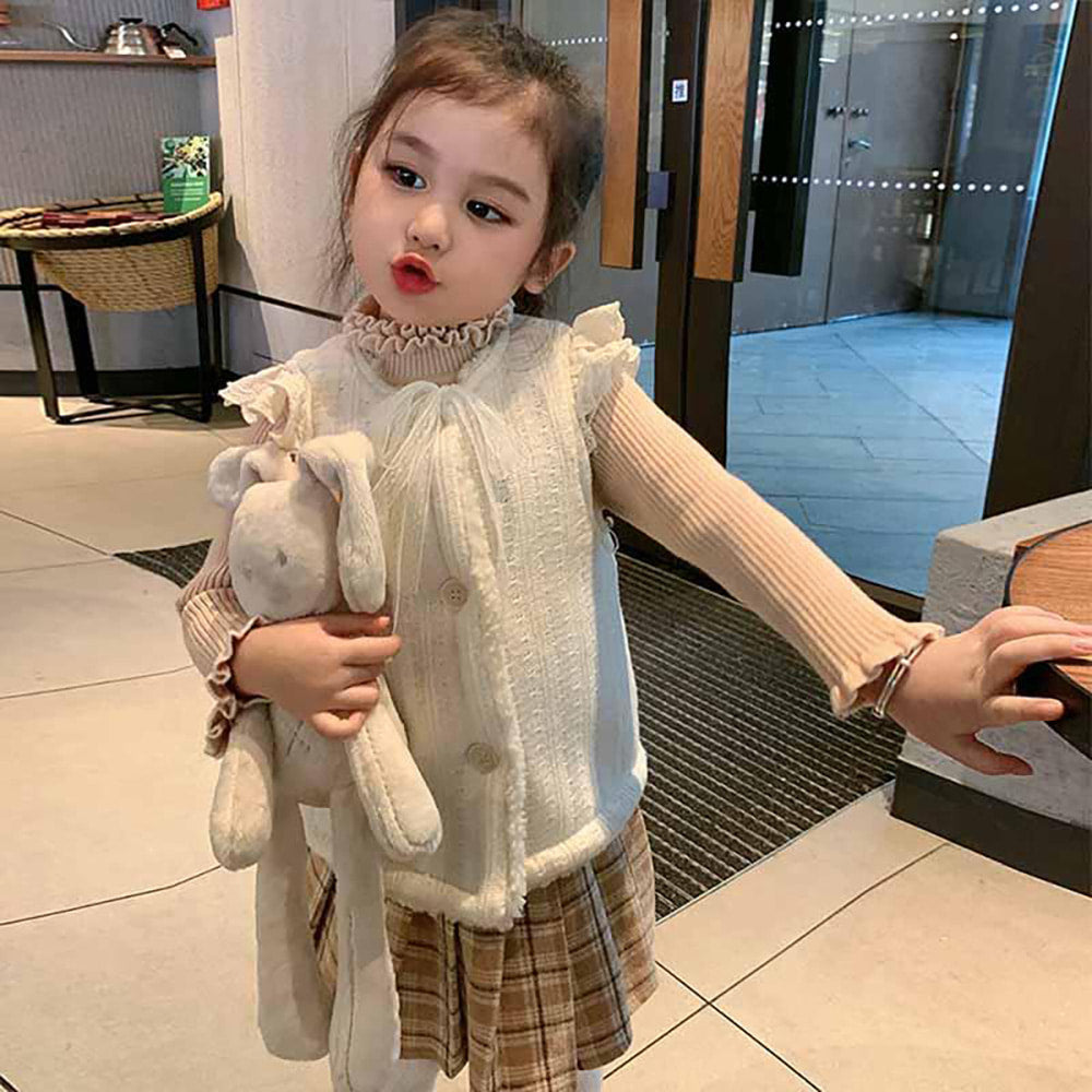 레이스 뽀글이 베스트 후리스조끼  Q1111611