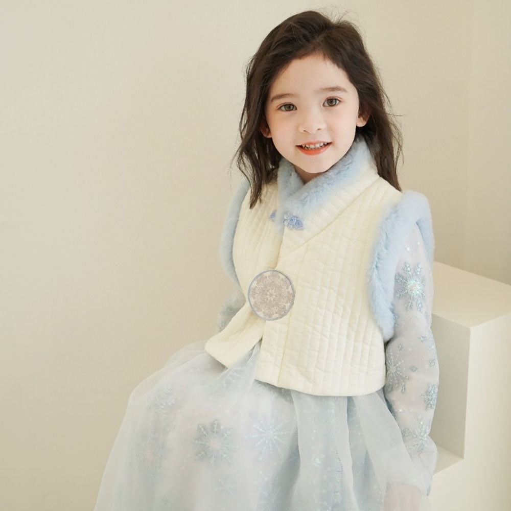 한복 고급 여아 아동 전통드레스 조끼 설날선물  Q1120102-1