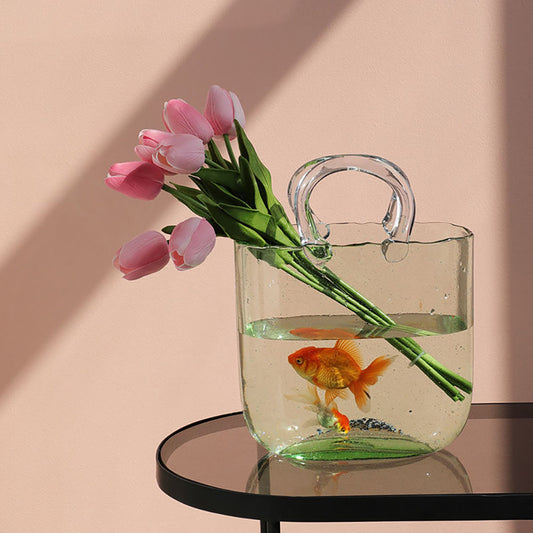 인테리어 가방 화병 꽃병 유리 미니어항  Q1120939