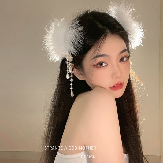 깃털 머리장식 이벤트 촬영 헤어밴드 선물용 헤어장식  Q1122118