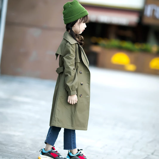 여아 롱코트 트렌치코트 데일리룩 개학선물  Q2011216
