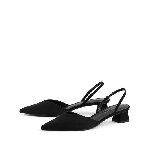 신상 앞뾰족 슬링백 빅사이즈 Q1031604K 여성 봄 로우힐 펌프스