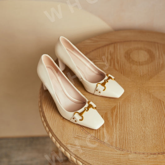 WL2052905 심플 여성 구두 빈티지 스틸레토힐7.5CM