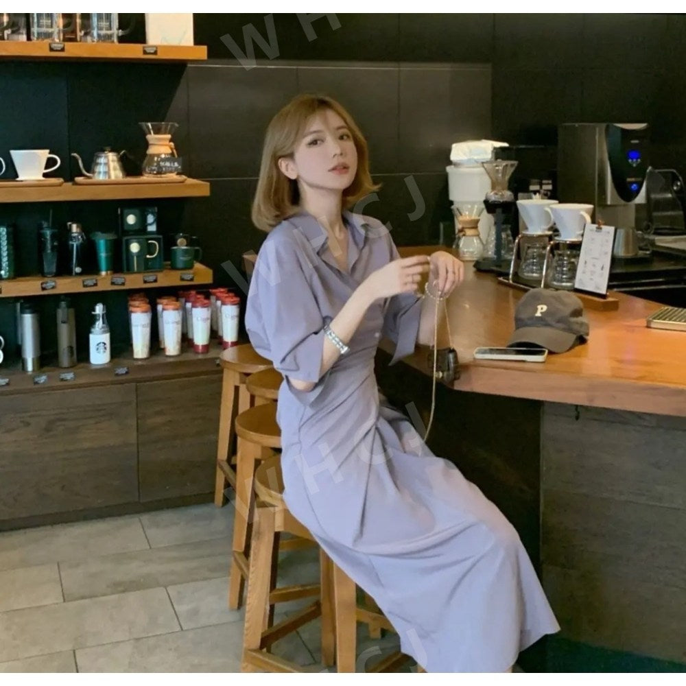 WL2060219 여성 드레스 시크  불규칙한  붕대 롱 스커트 원피스