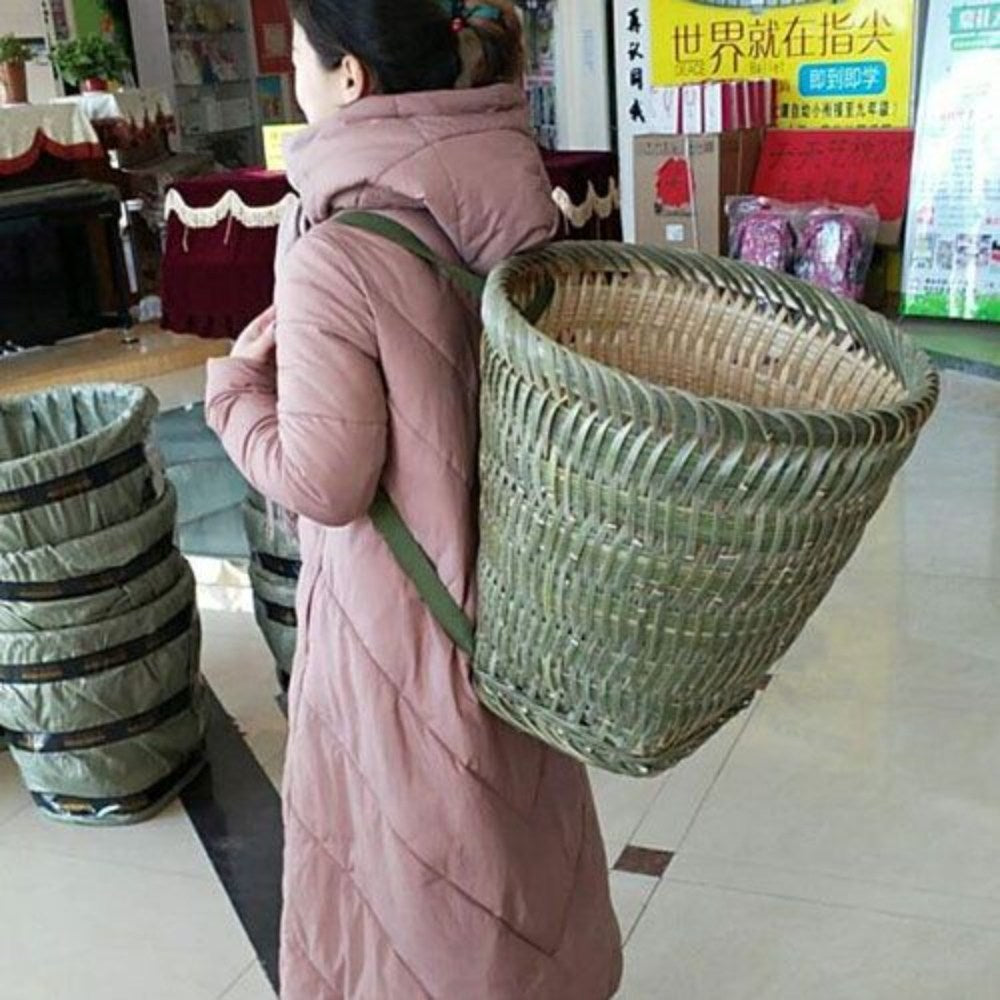 WH2070112 대나무 배낭바구니 약초 나물 등짐 메는 소쿠리