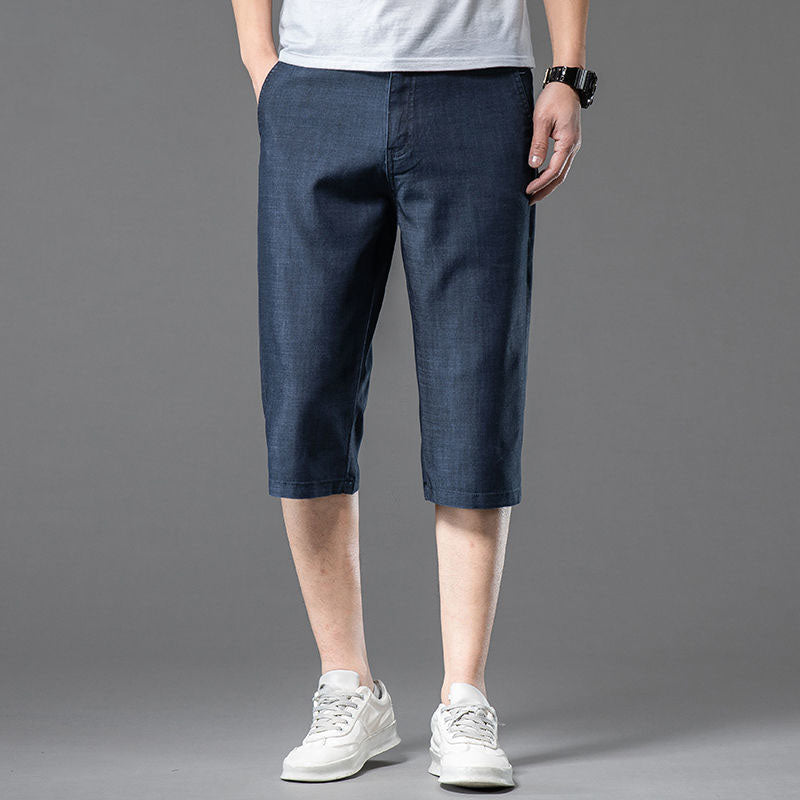 남성 얇은 청반바지 데님 7부 여름 팬츠 빅사이즈 Q2062005