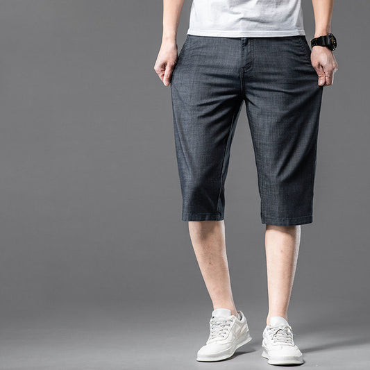 남성 얇은 청반바지 데님 7부 여름 팬츠 빅사이즈 Q2062005