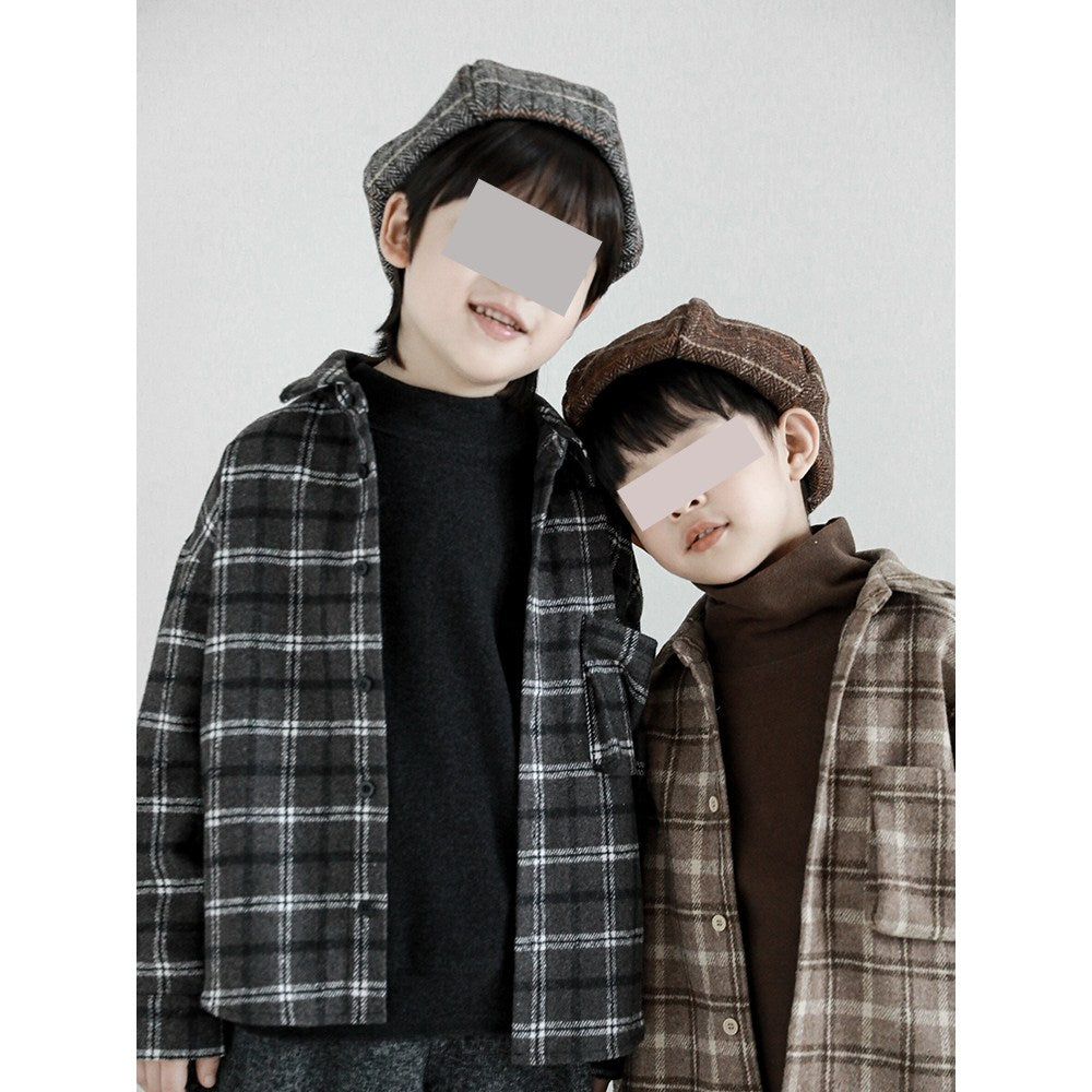 남아 클래식 체크 남방 캐주얼 스쿨룩  WW081810