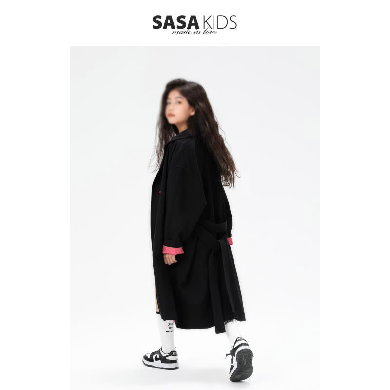 롱 키즈 바람막이 여아 가을 하트 점퍼 블랙 자켓  Q2081915