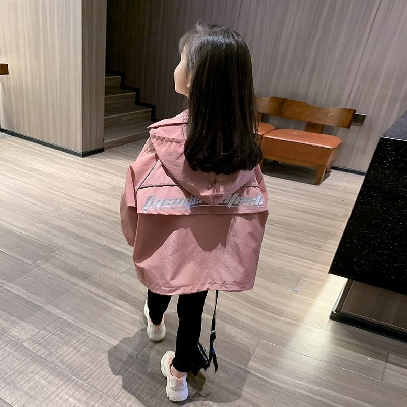 여아 후드 루즈핏 상의 미디엄 아동 반사 바람막이  Q2081921