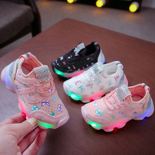 LED 단화 키즈 라이팅 발광 슈즈 반짝이 슈즈 Q2082615