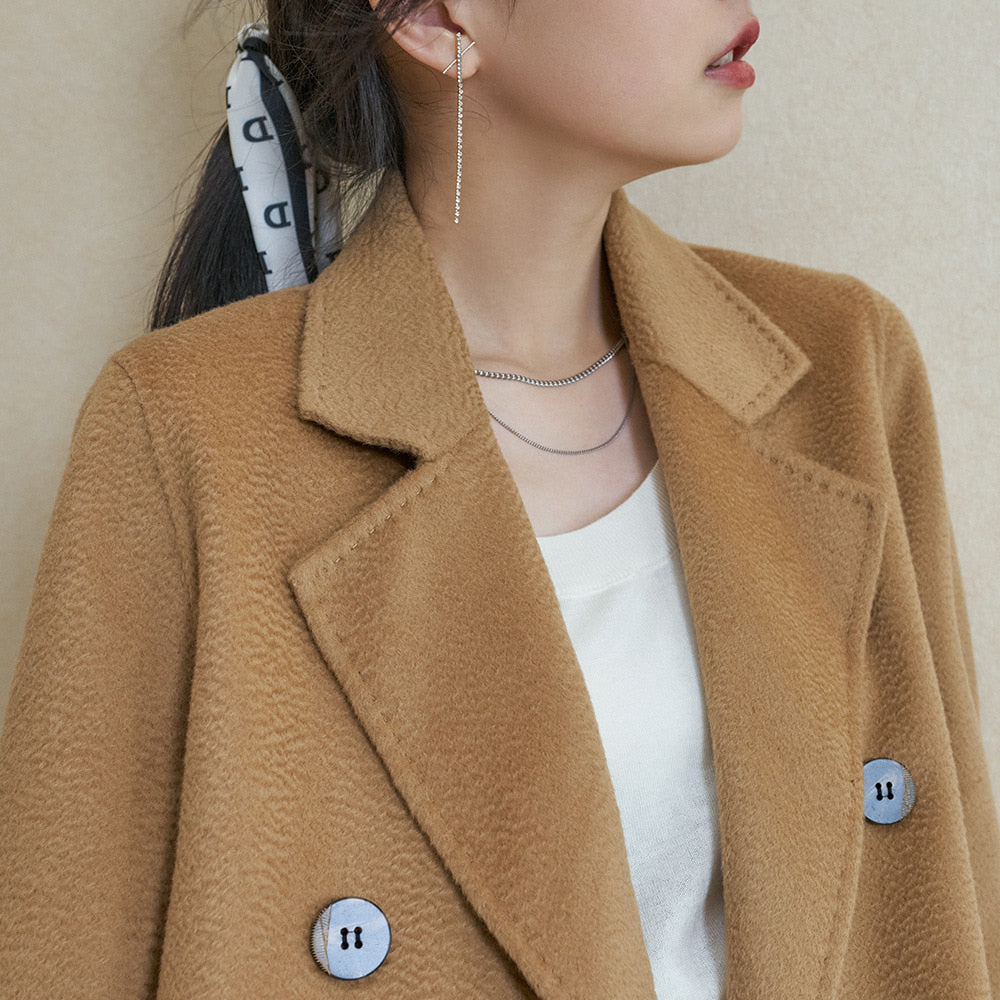 카멜 더블코트 울캐시미어코트 블랙 Q1111205