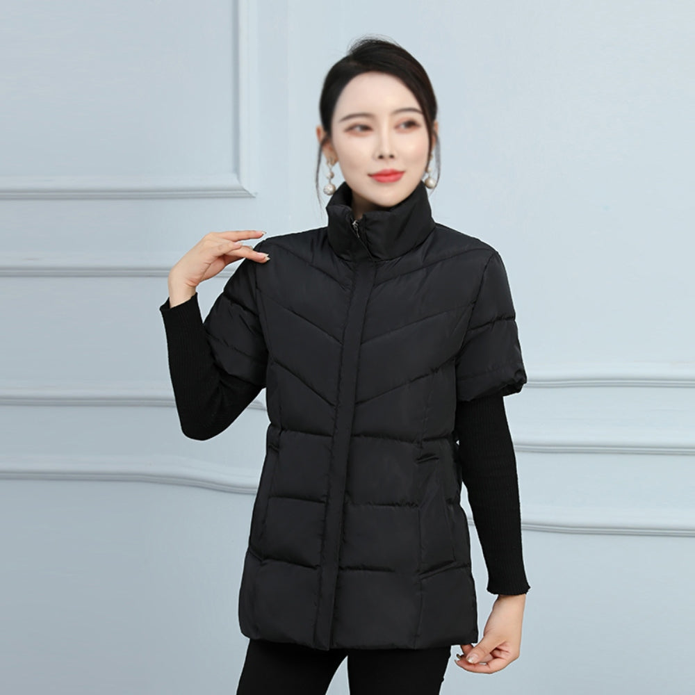 반팔 패딩 간호사 조끼 중년 골프 스탠드 카라 BQ2092917