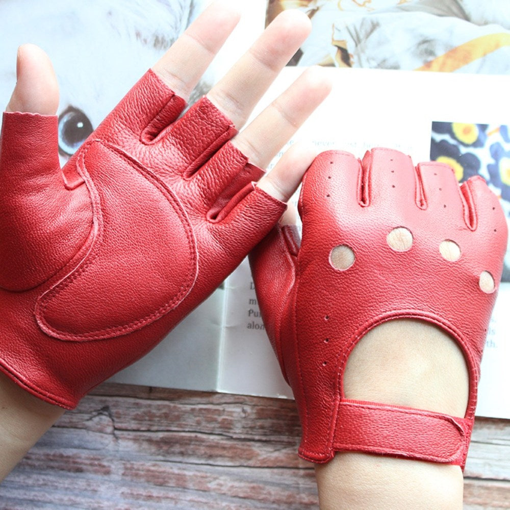 가죽 반장갑 승마장갑 라이딩 바이크 레드  BW2100801