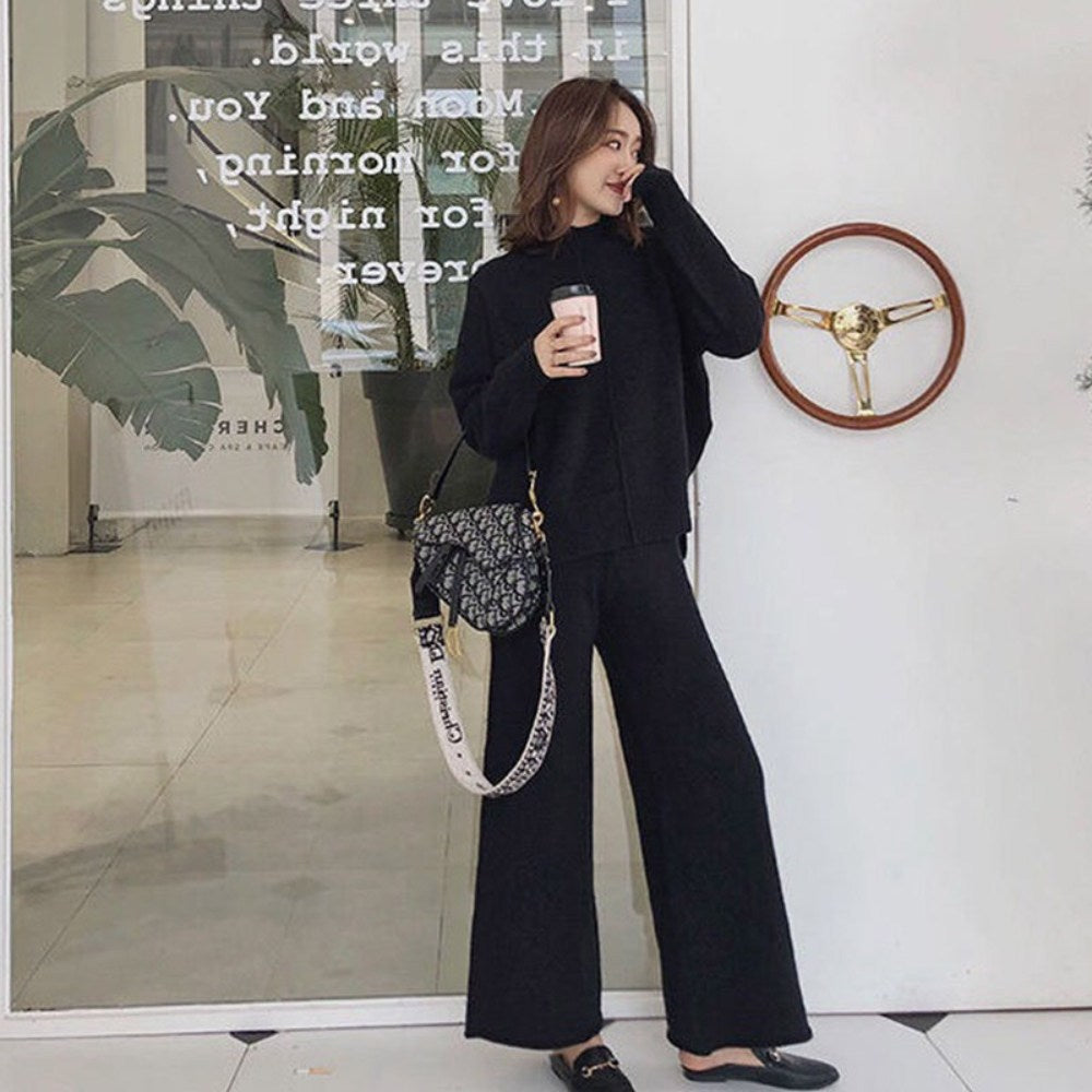바지 니트투피스 간절기   와이드   상하세트 BQ2091515