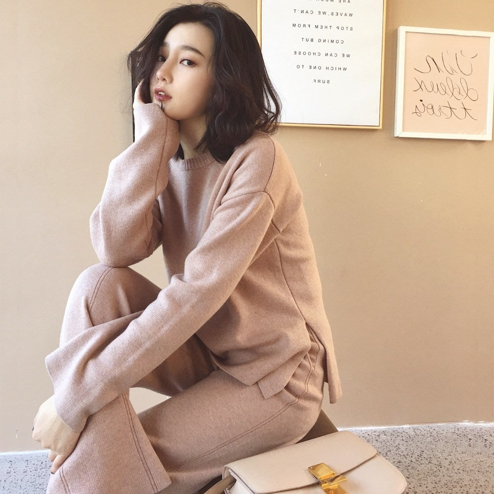 캐시미어 루즈핏  간절기  니트투피스 가을 핑크 와이드 편한 BQ2091510