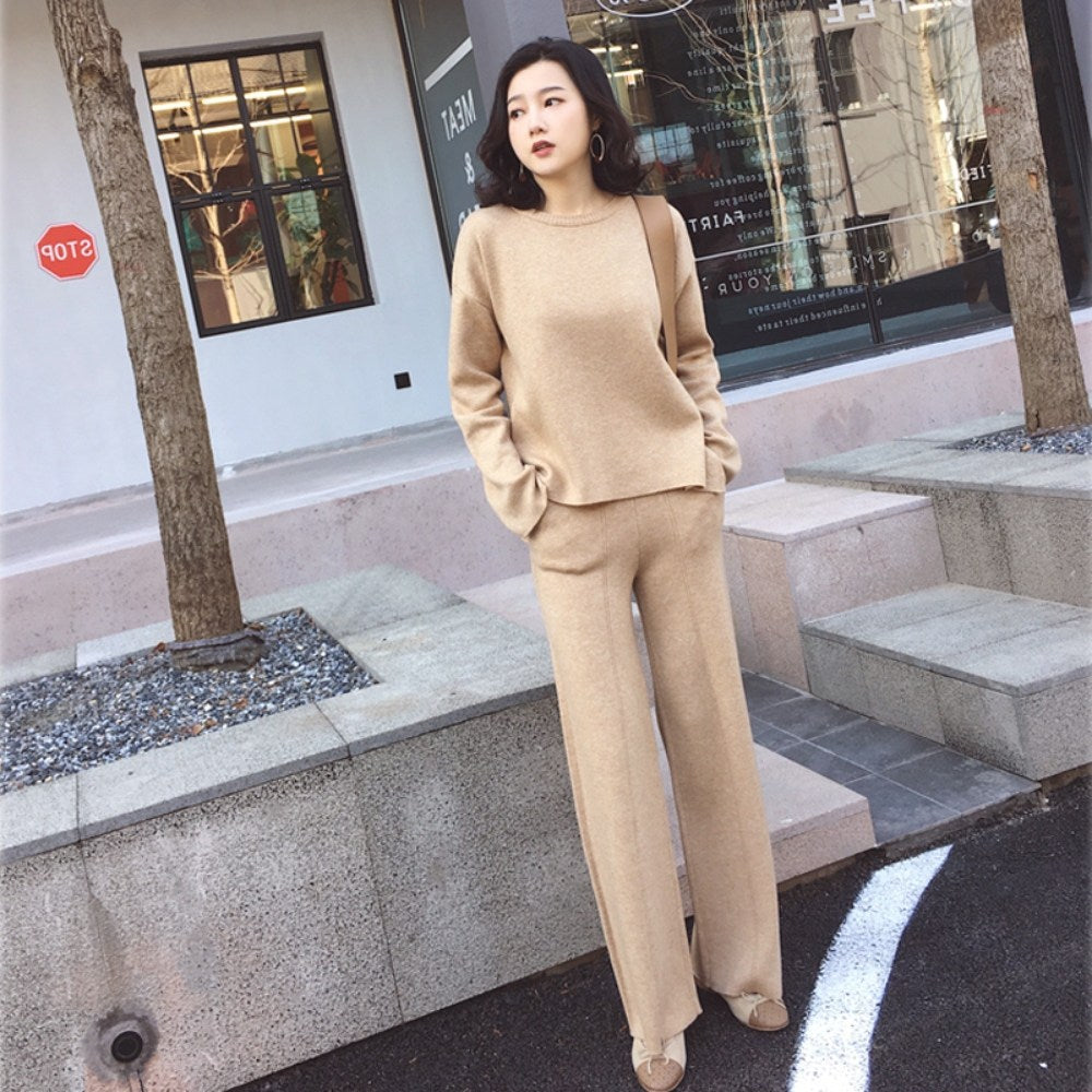 캐시미어 루즈핏  간절기  니트투피스 가을 핑크 와이드 편한 BQ2091510