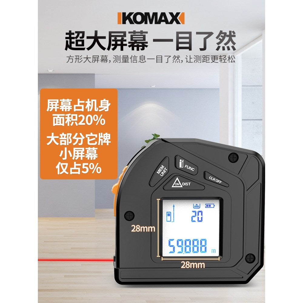 Komax 레이저 거리 측정기 적외선 고정밀 야외 휴대용 눈금자 줄자 WJ2100606