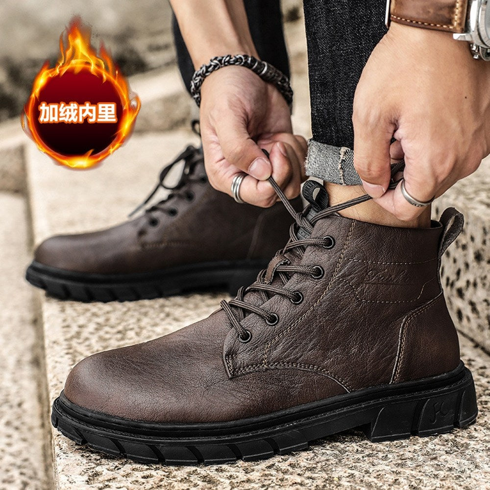 남성 카고부츠 방한화 하이탑 캐주얼 아웃도어 슬립온 클래식  BY2101202