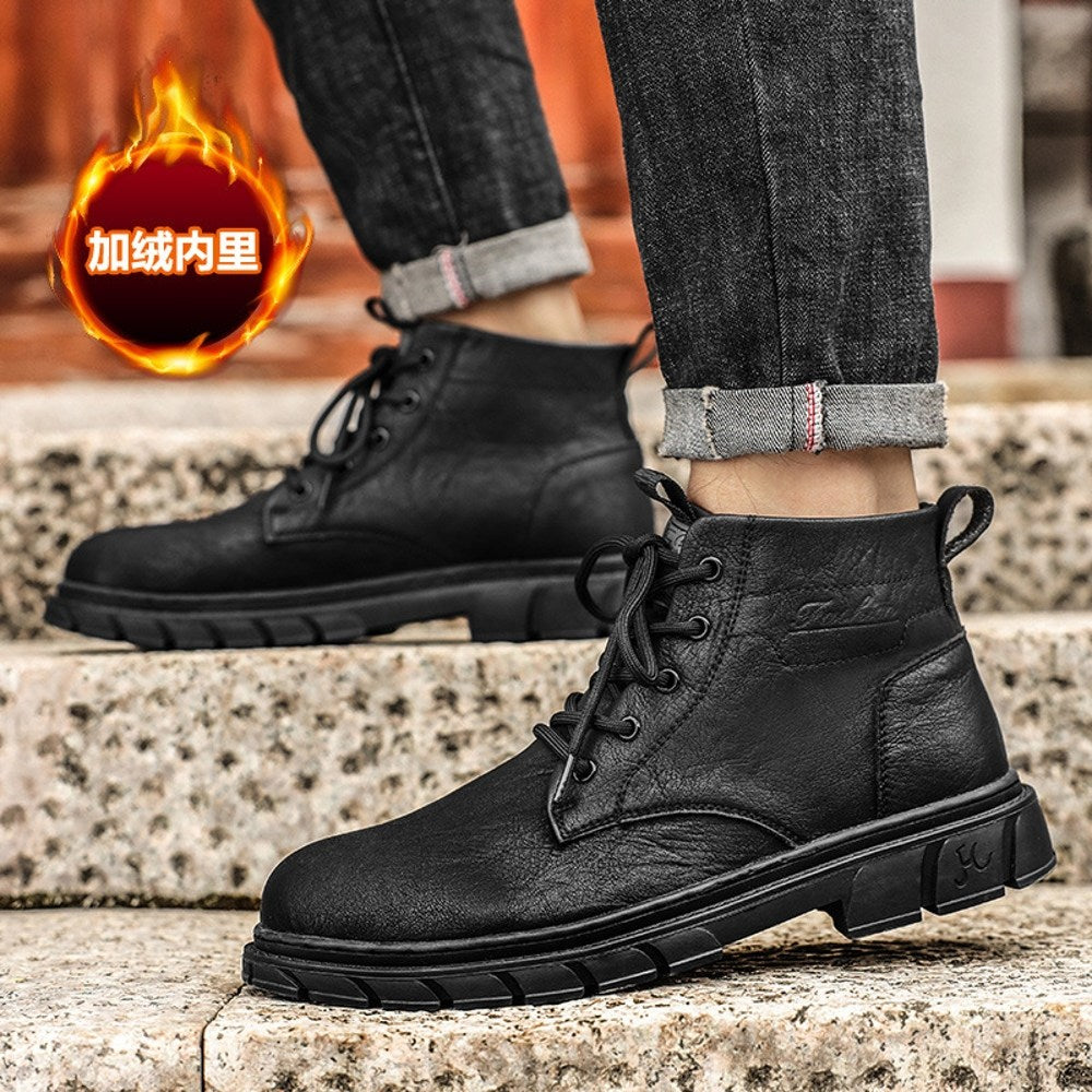 남성 카고부츠 방한화 하이탑 캐주얼 아웃도어 슬립온 클래식  BY2101202