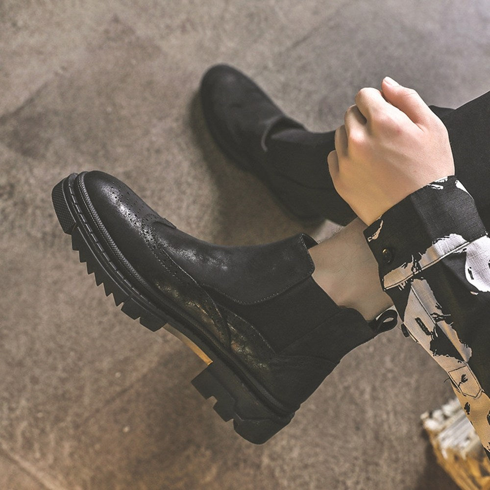 방한화 클래식  아웃도어 카고부츠 라이더 미들탑 오토바이 남성슈즈 BY2101205