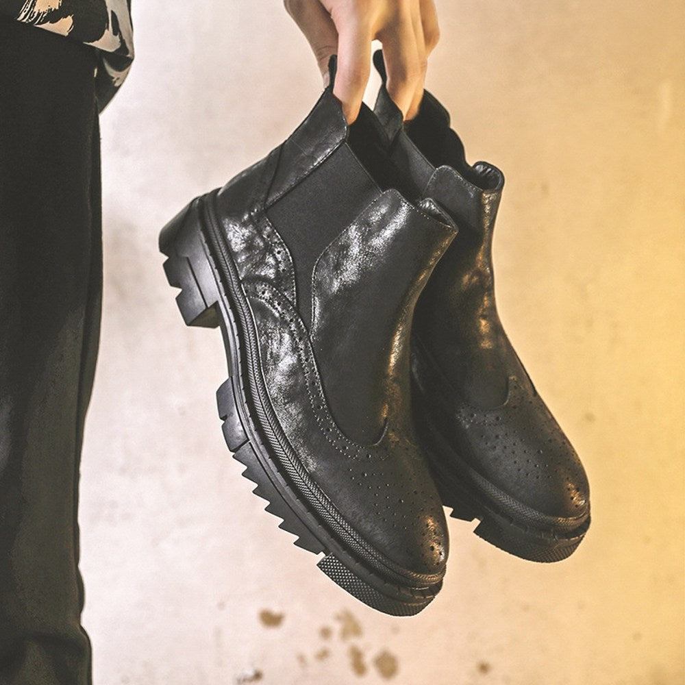 방한화 클래식  아웃도어 카고부츠 라이더 미들탑 오토바이 남성슈즈 BY2101205