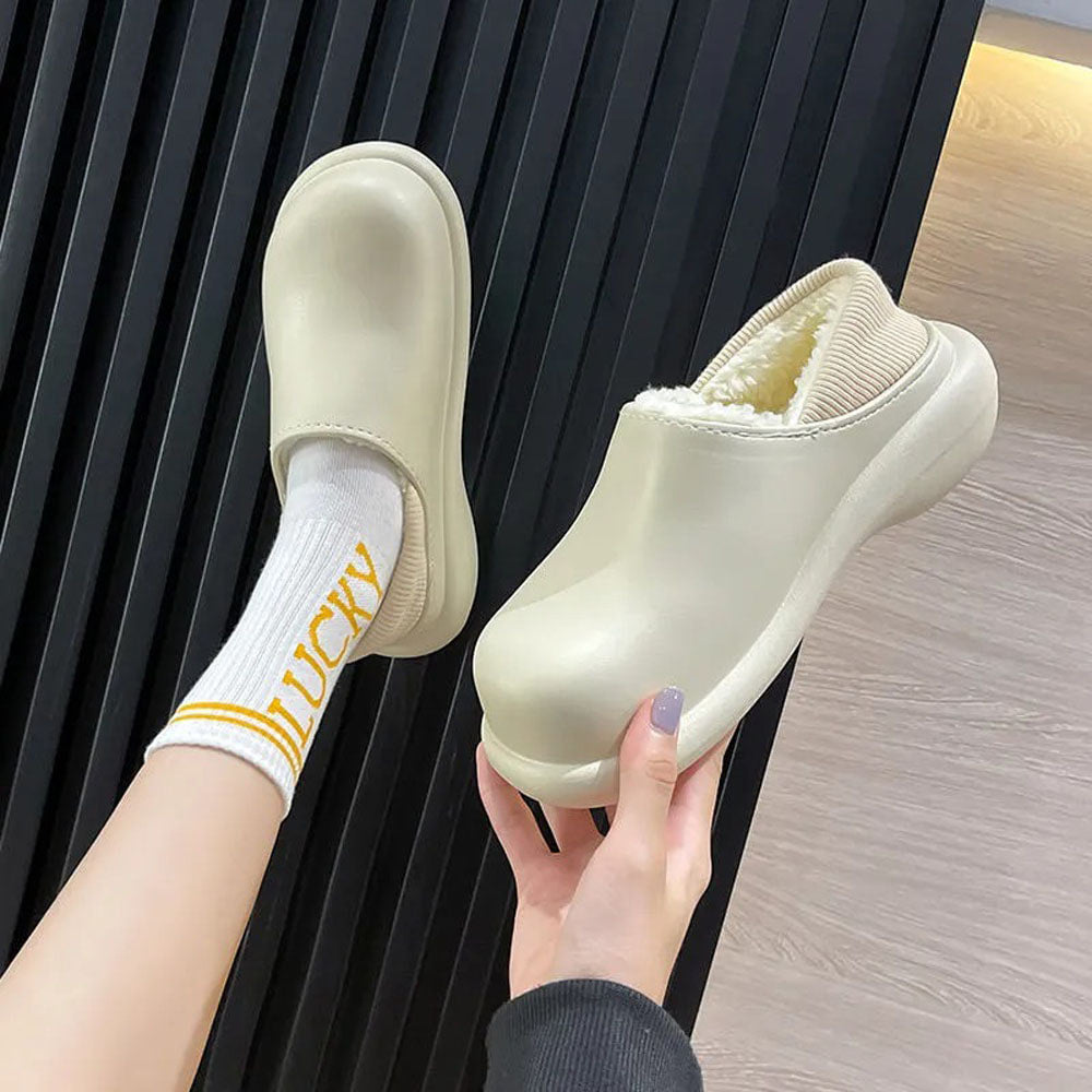 방한 Q1092728 털신 발편한슈즈 실내화 앞막힘 층간소음방지 둥근코 털슬리퍼