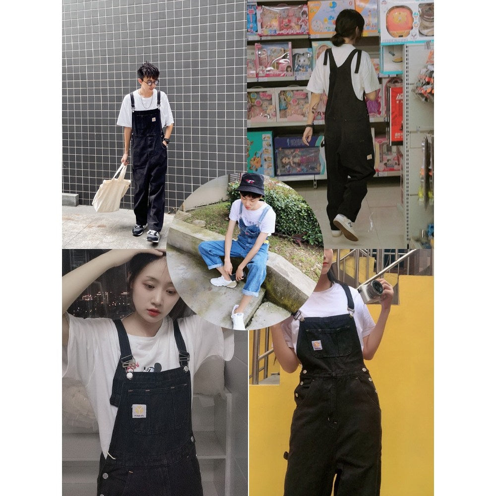 멜빵점프슈트 통바지 세미와이드슬랙스 와이드 남자부츠컷슬랙스 데님 BQ2090918