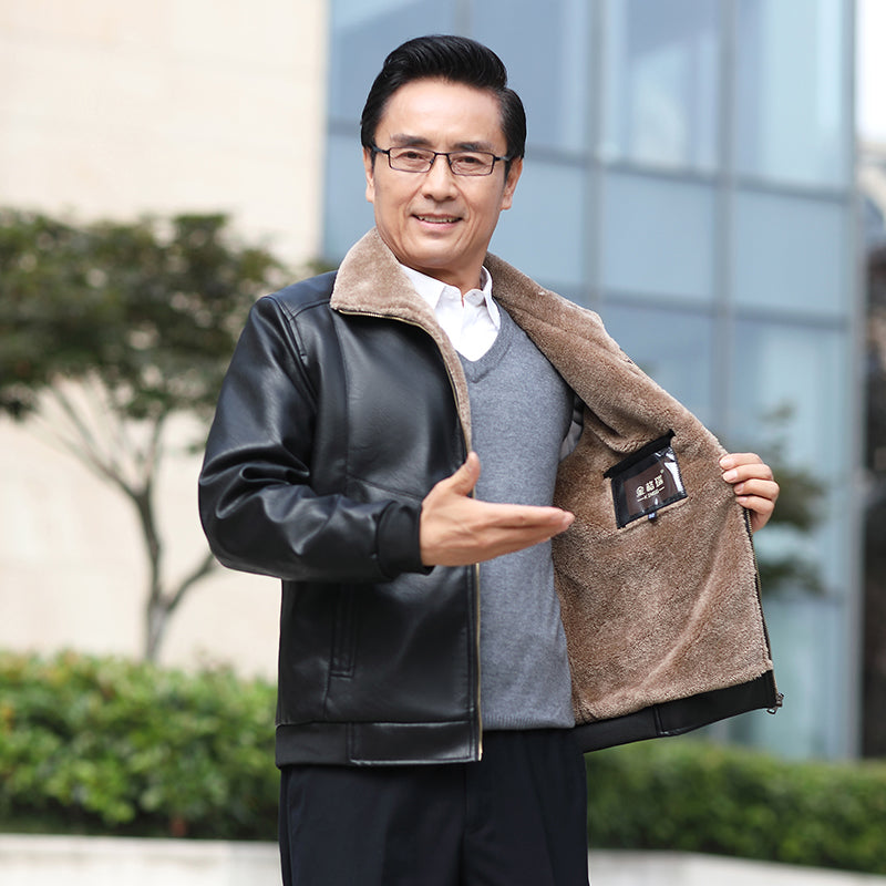 집업 M1101213 인조가죽 갈색 자켓 빅사이즈 방한 효도선물 점퍼