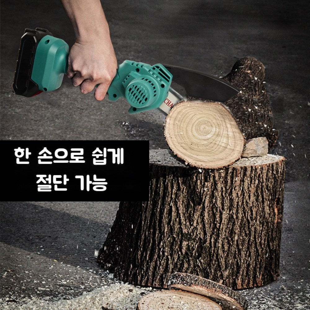 직템 6인치 미니 전기톱 전동체인 톱 목재 절단용 나무 손질용 핸디형 소형 전기톱 WK2101312