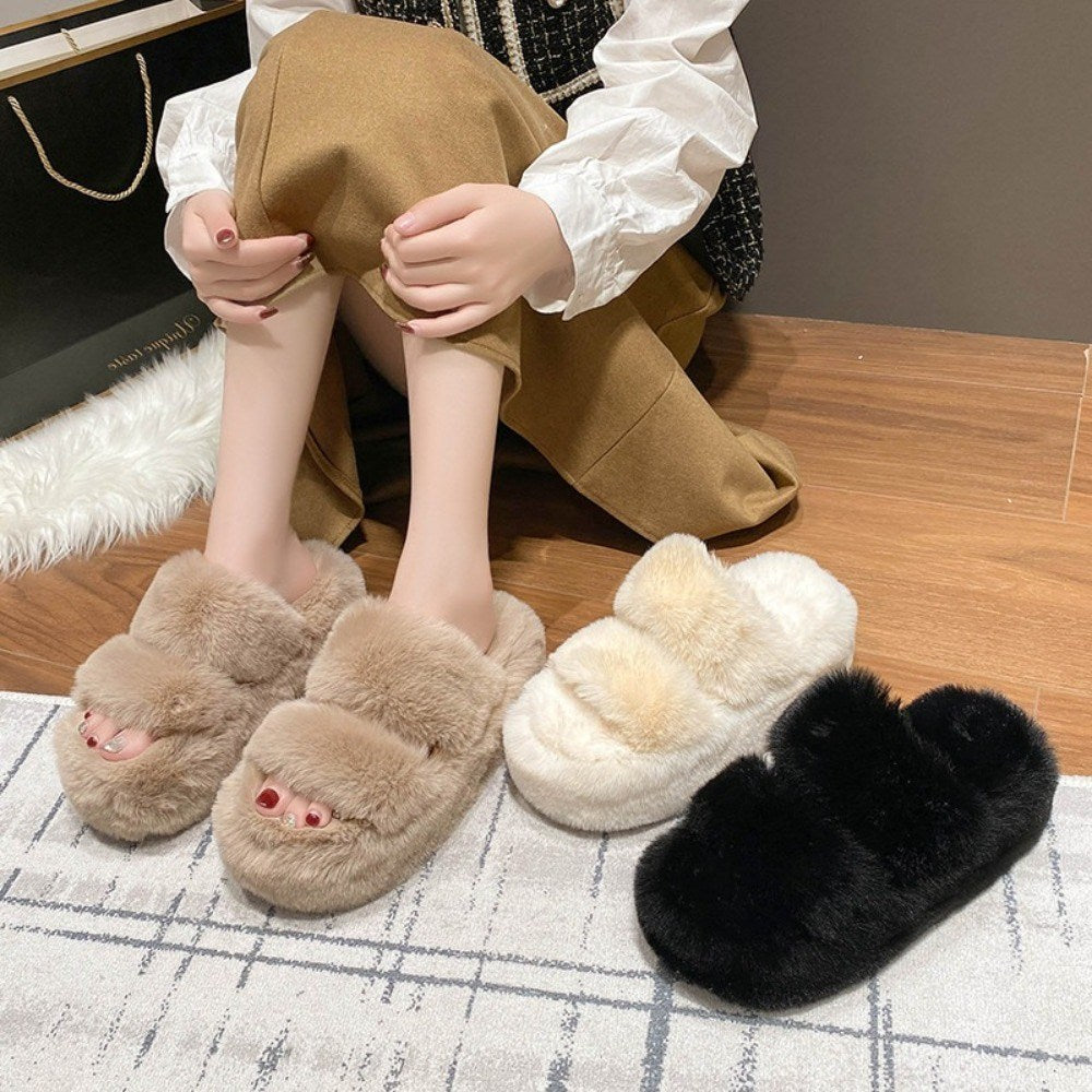 겨울 발편한 사무실 털슬리퍼 키높이 거실  실내 신발  BY2102607